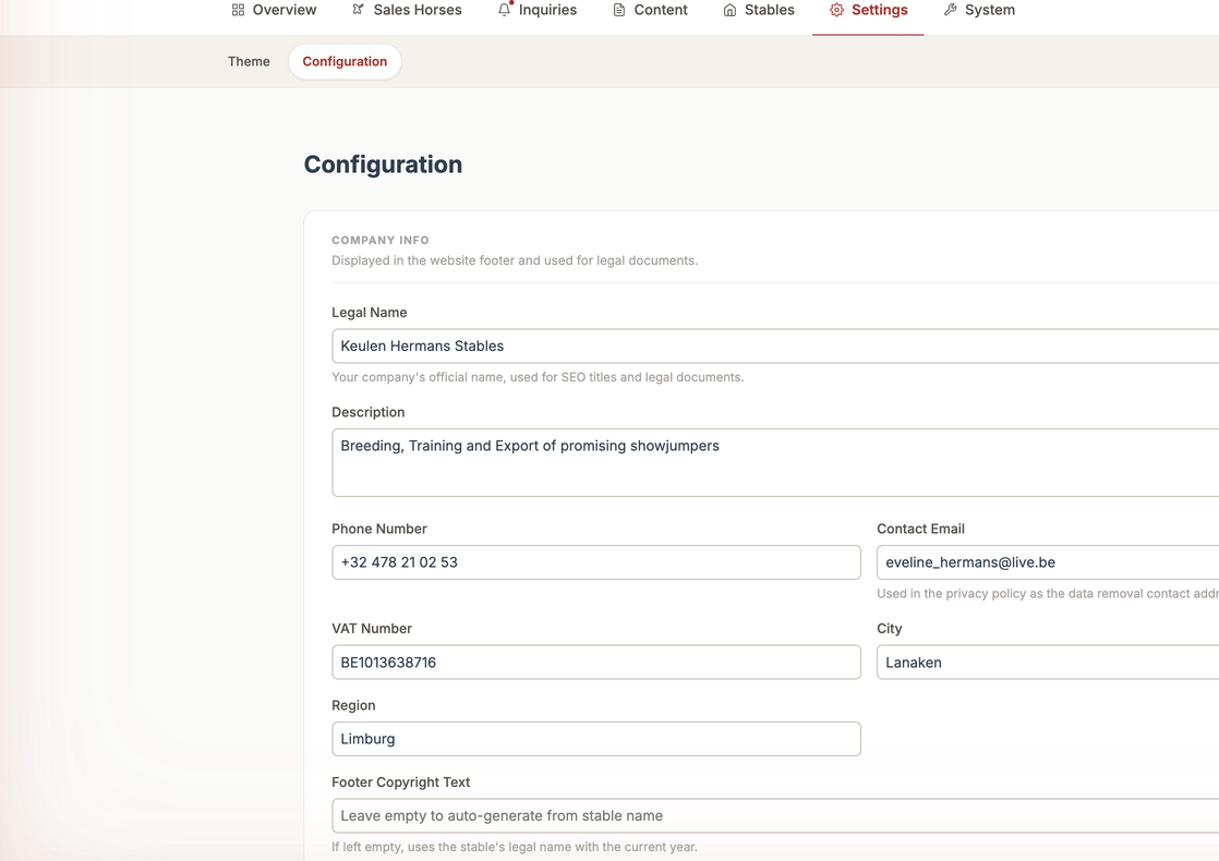 Enabled Features toggles